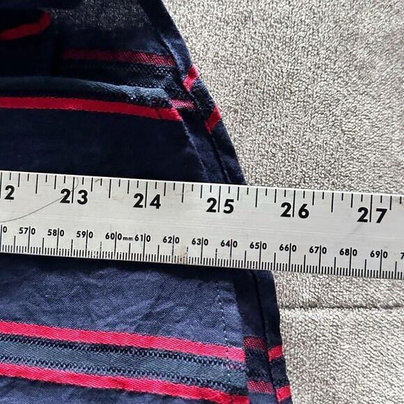 CAbi Striped Crew Neck Balloon LS Flag Blouse Womens M Blue Red White USA Flag - Picture 10 of 10